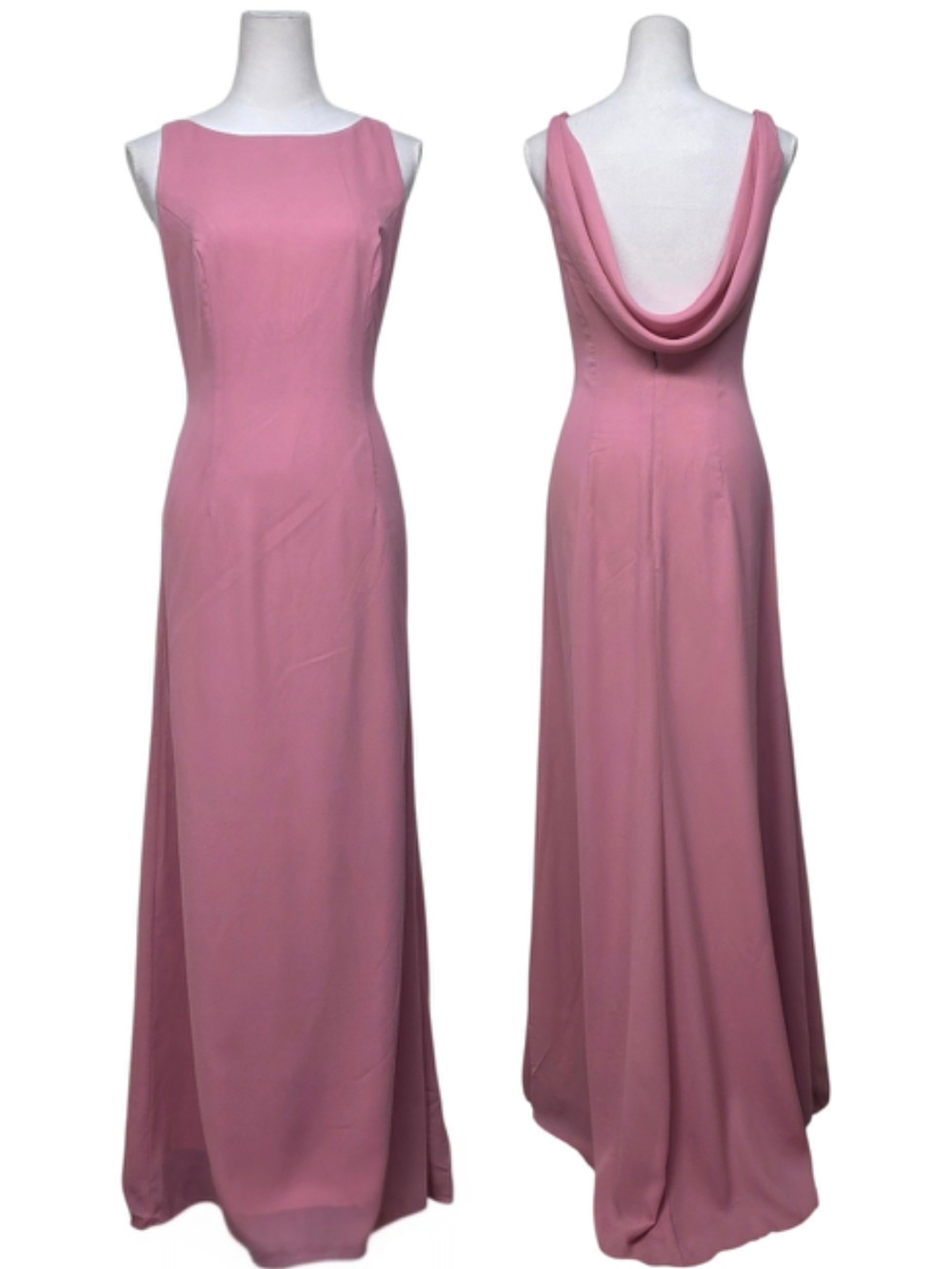 Michaelangelo Dusty Pink Cowl-Back Evening Gown, Size 10